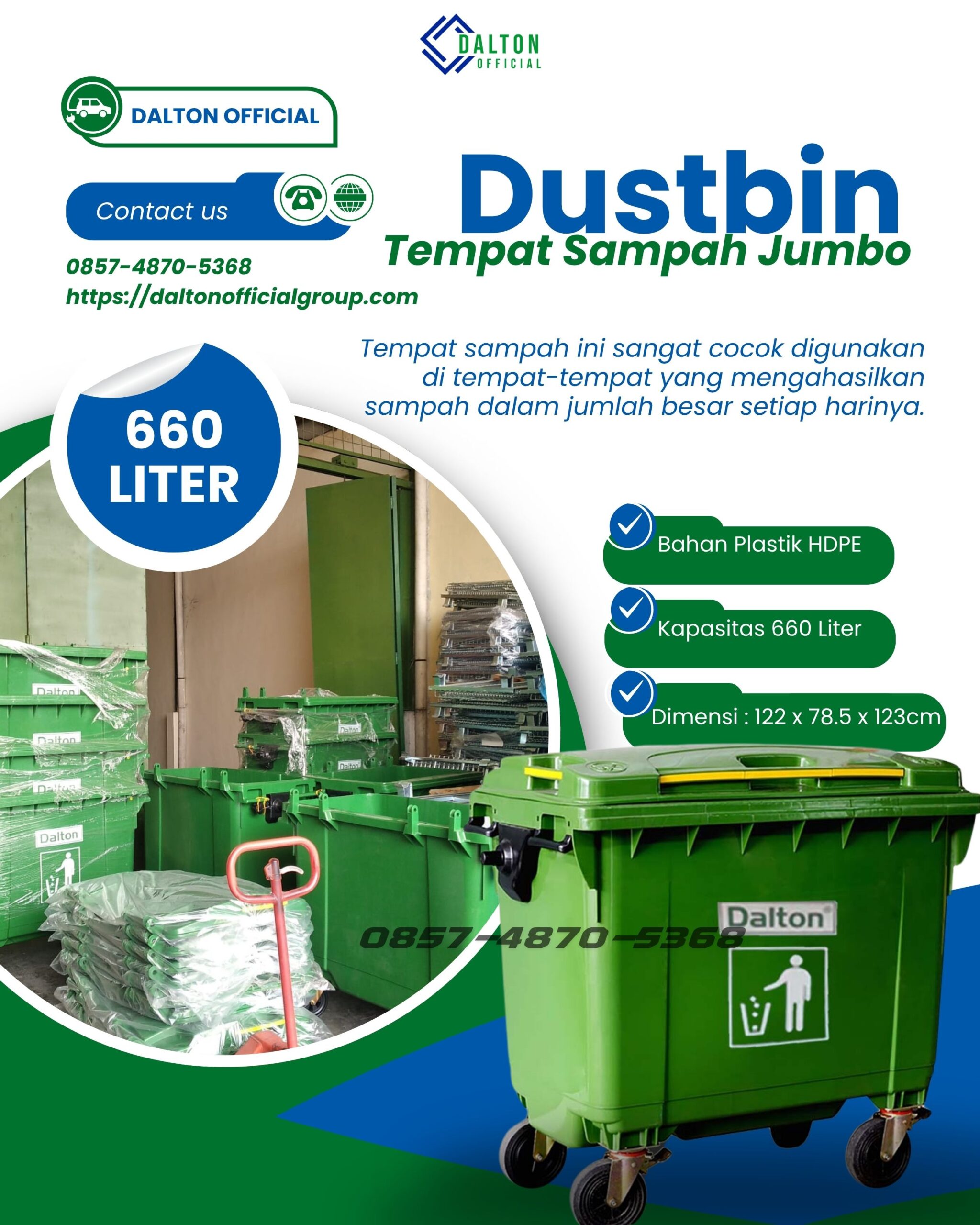 Tempat Sampah jumbo kapasitas 660 Liter Kupang
