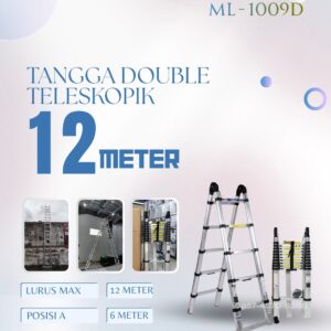 Tangga Teleskopik 12 meter Tangga Lipat Aluminium Teleskopik 12M Double Teleskopik 12 meter Dalton