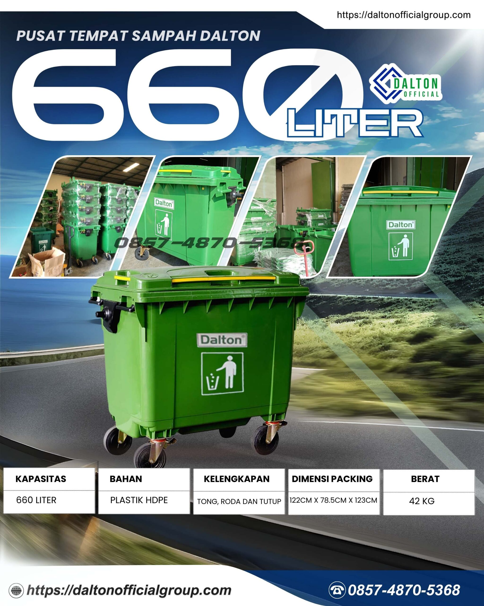 Tempat Sampah Dalton / Dalton Dustbin 660 Liter | Tempat Pembuangan Sampah