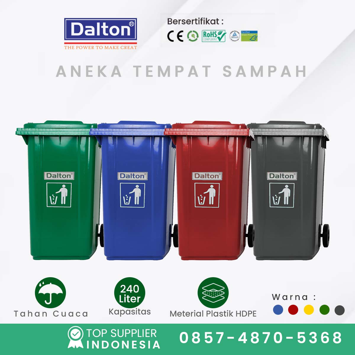 Tempat Sampah 240 Liter Beroda