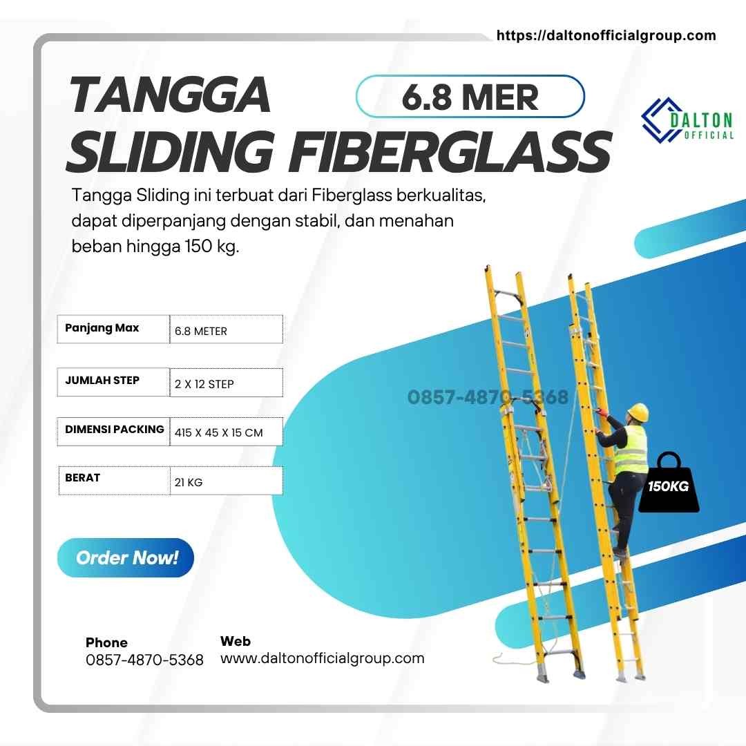 Denko Fibreglass Ladder 2x12 Steps 6,8 Meter