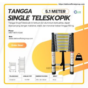 Tangga Single Teleskopik 5.1 meter