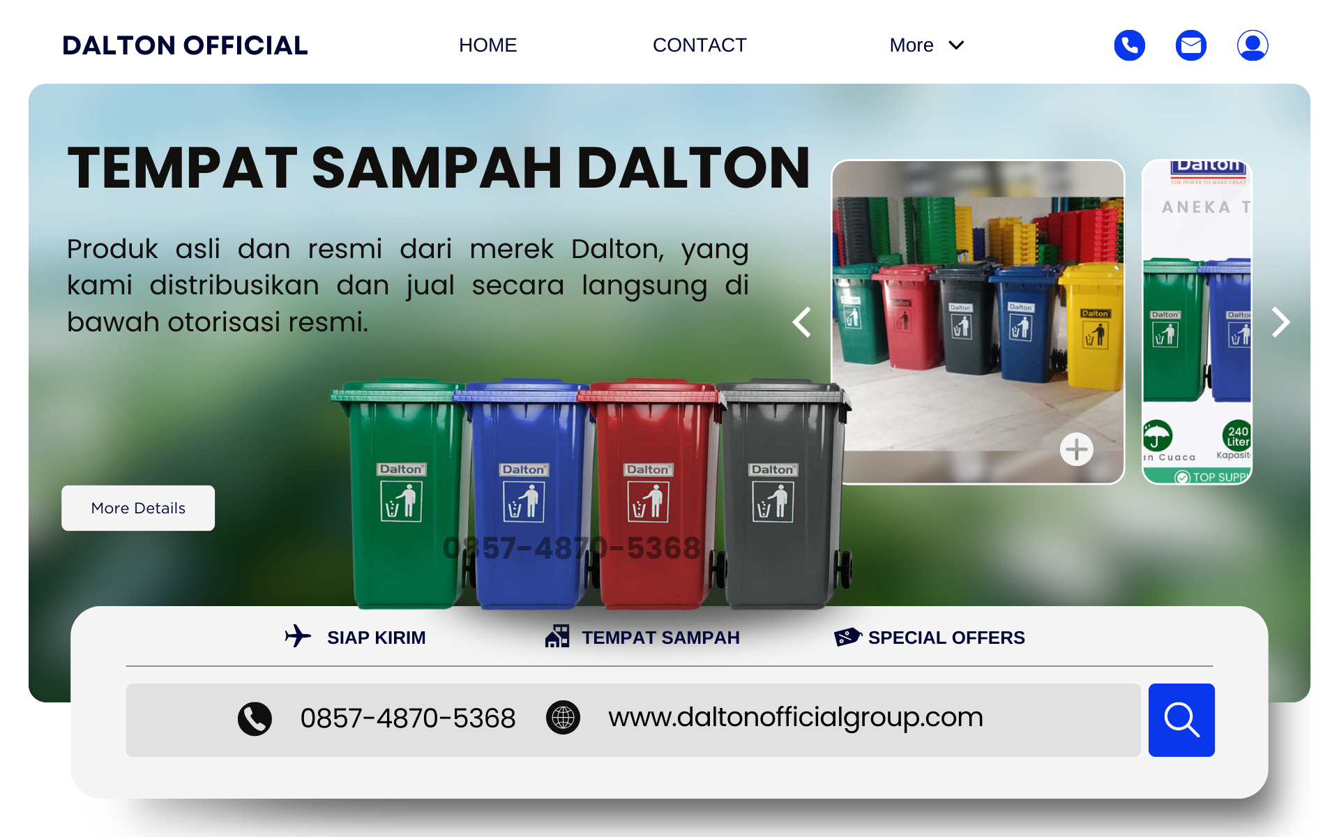 Tempat Sampah Roda Besar 100 Liter Dalton HDPE