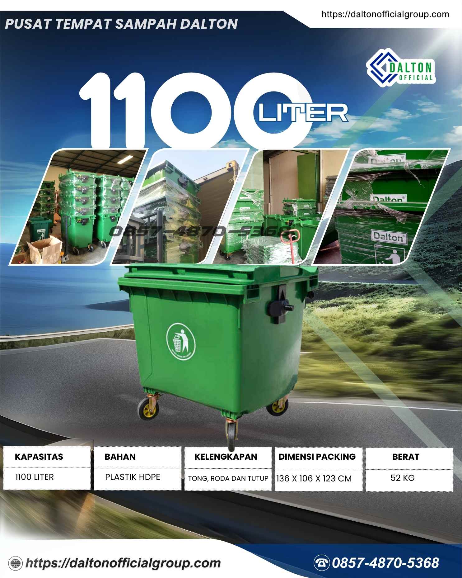 Jual Tempat sampah dalton 1100 liter -Bali