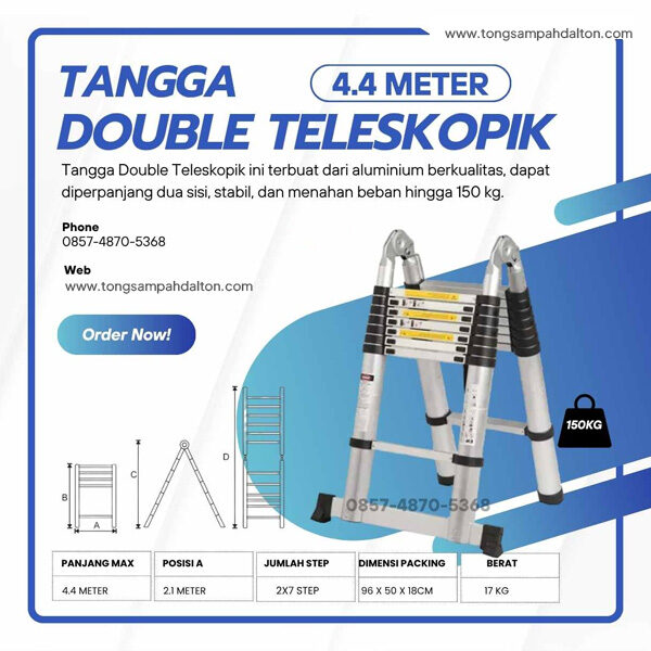 Tangga Double Teleskopik 4.4 meter