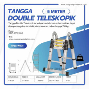 Tangga Double Teleskopik 5 meter