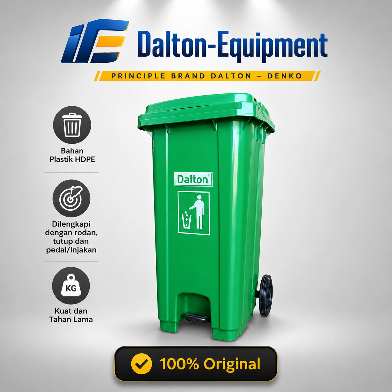 Tempat Sampah 100 Liter injak+roda Dalton
